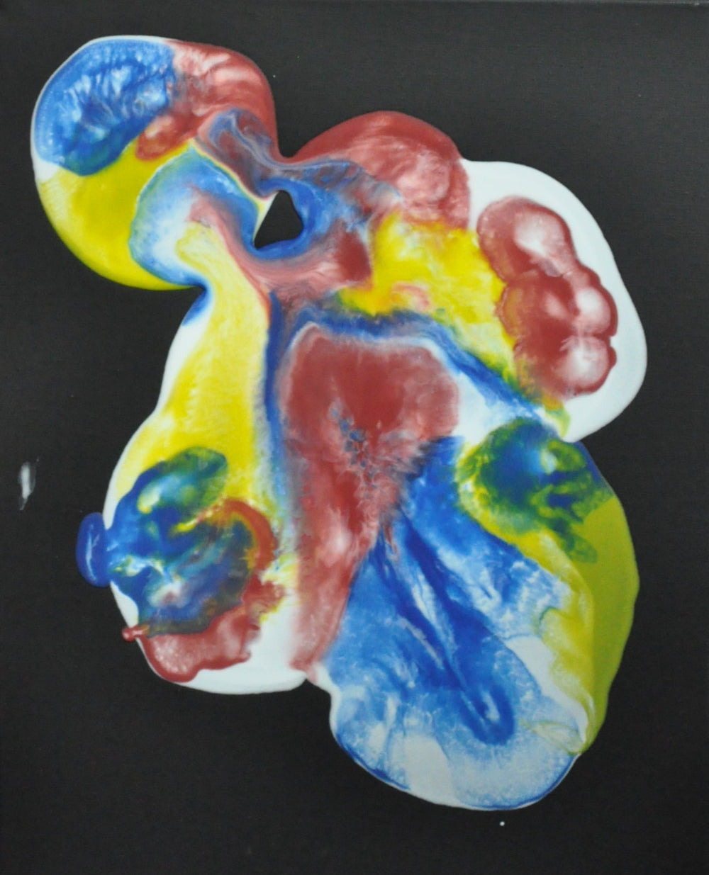 Colorful abstract art piece on a black background